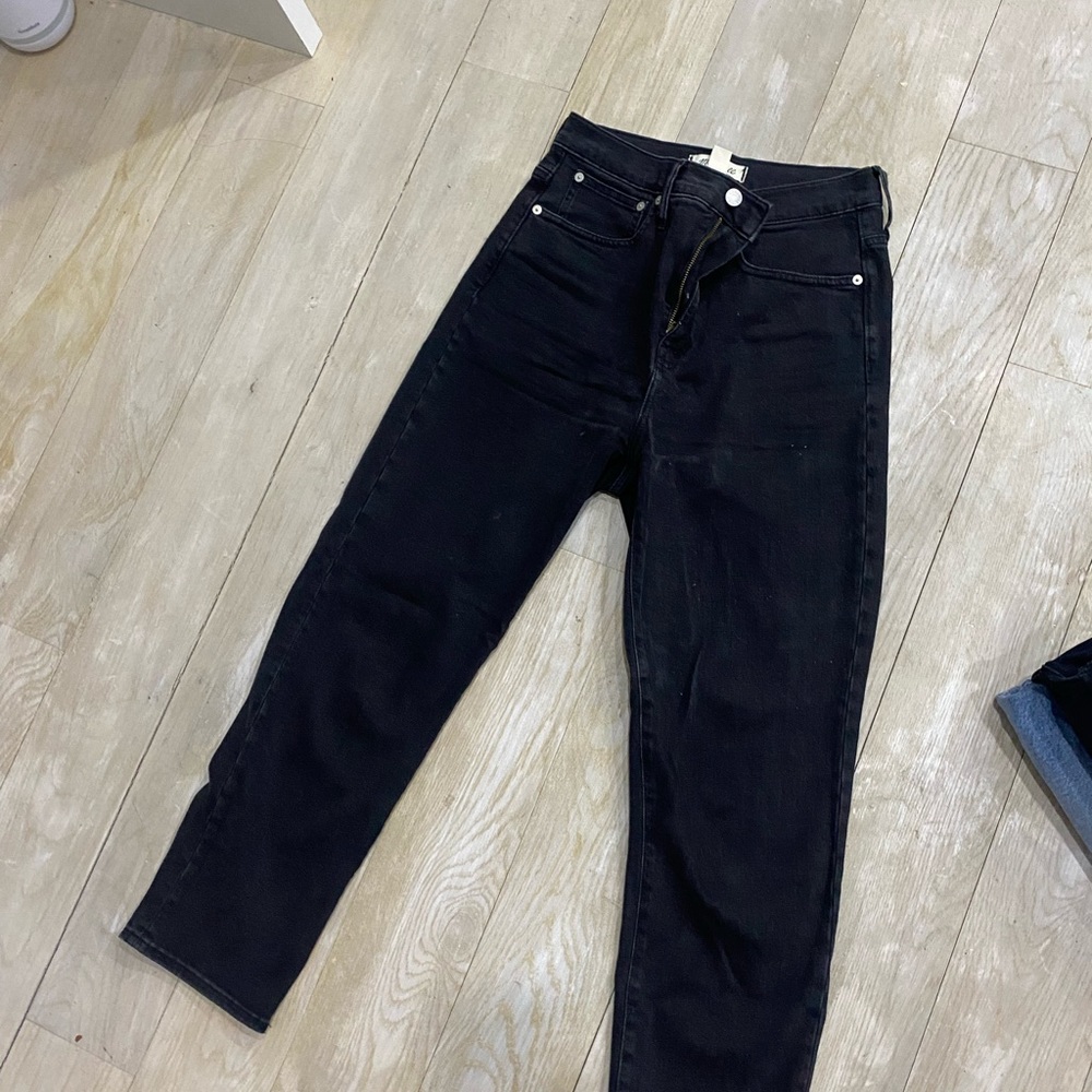 Madewell classic straight black jeans